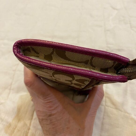 Coach Brown and Purple Wristlet Clutch - Picture 9 of 10